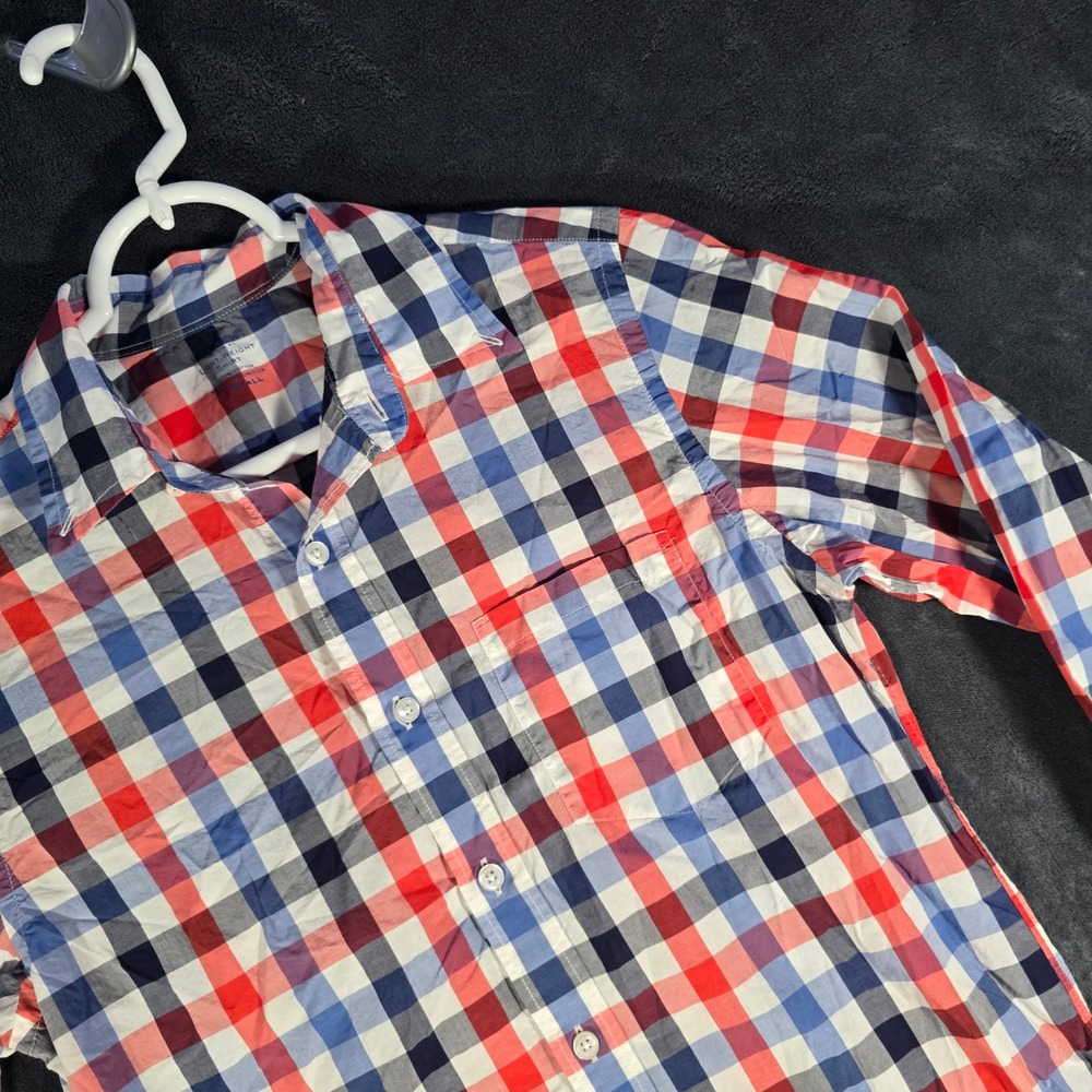J. Crew Lightweight Shirt Red Blue Plaid Button Down‎ Long Sleeve Mens XS